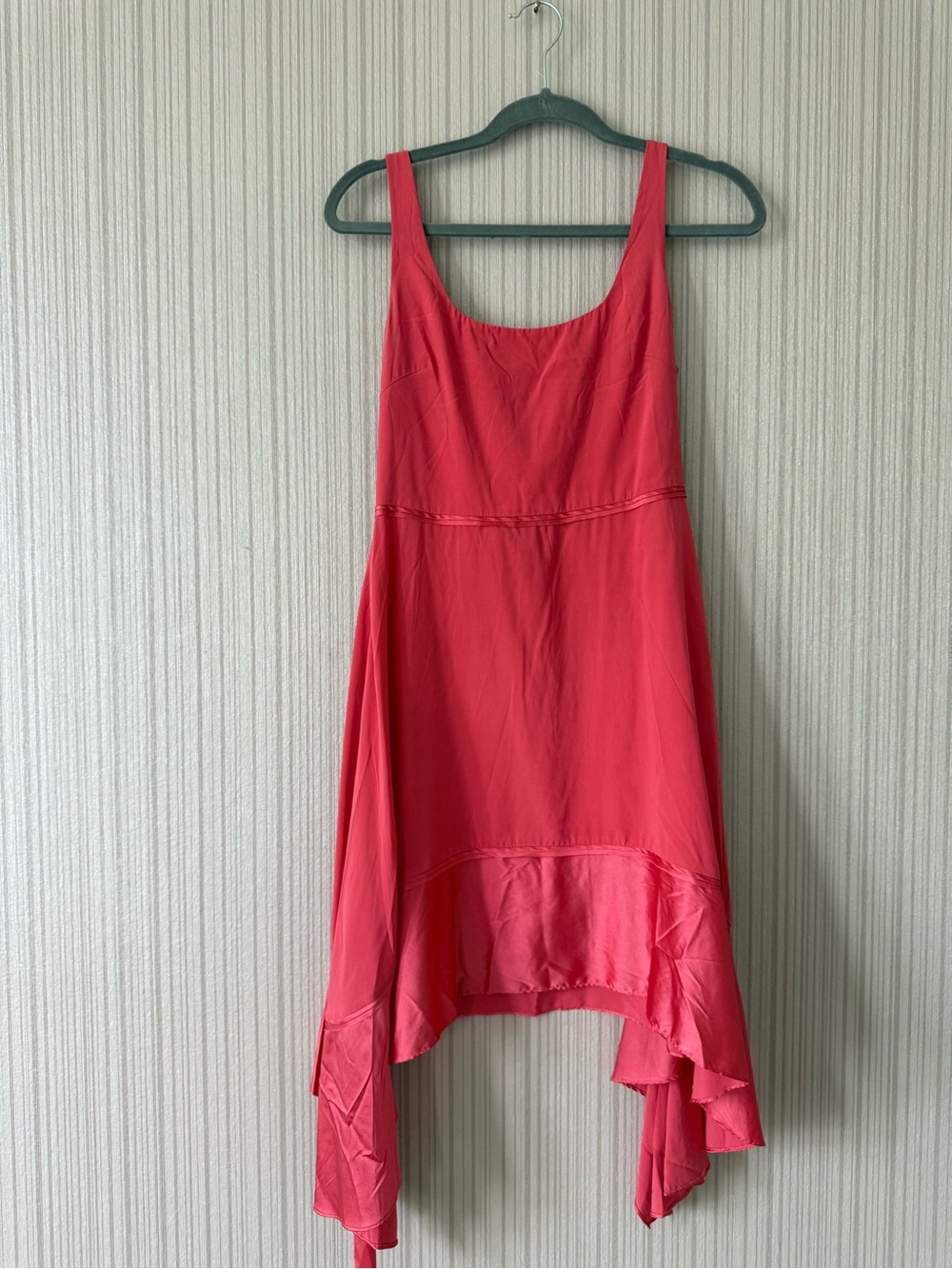 Elizabeth and James Coral Asymmetrical Handkerchief-Hem Dress